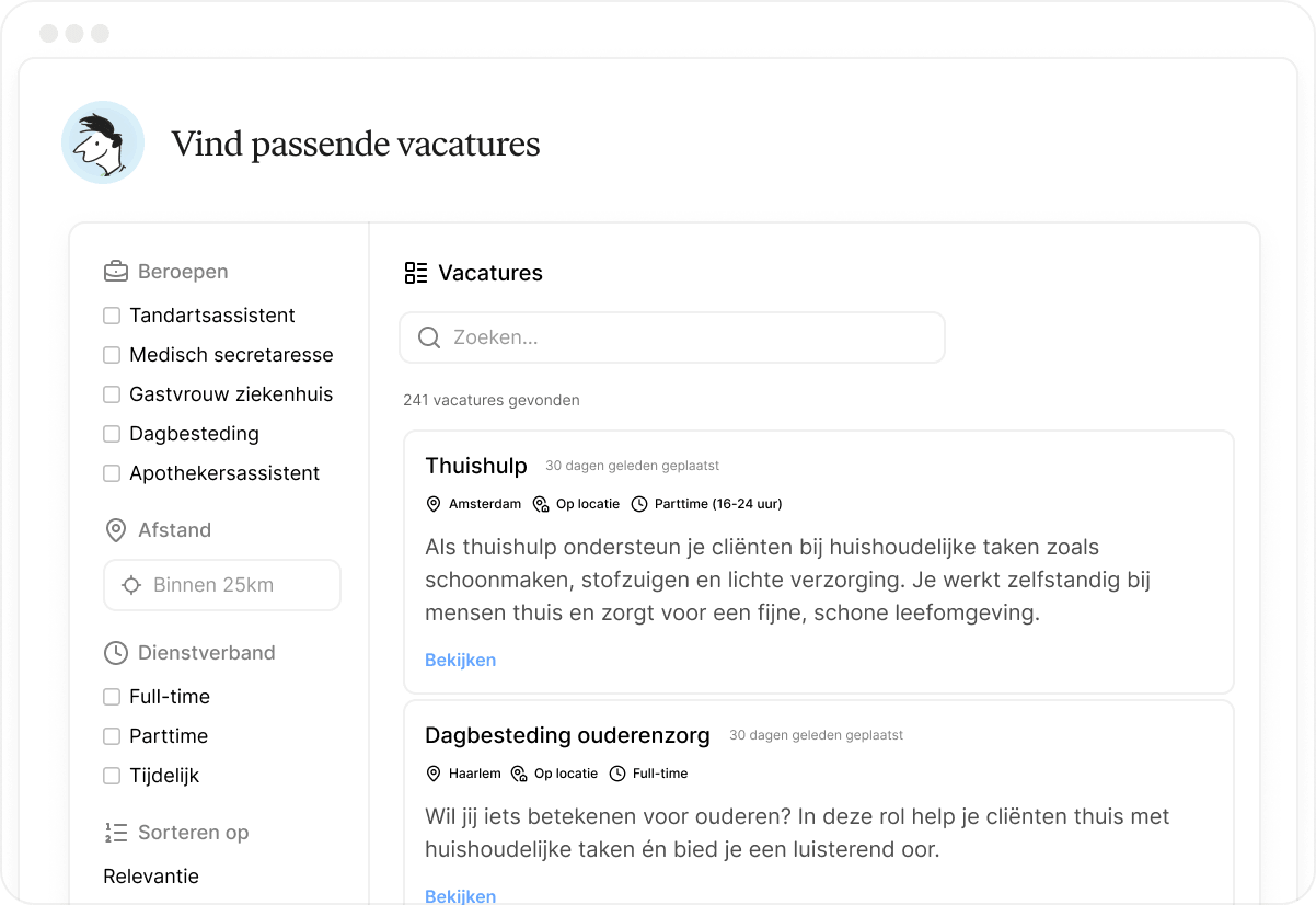 Ontdek direct concrete kansen op de arbeidsmarkt.